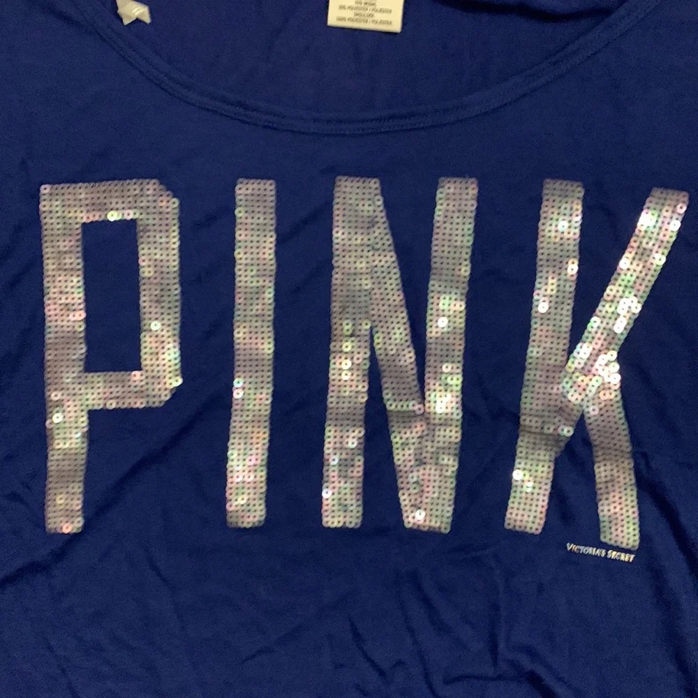 Dark Blue PINK Crop Top - Picture 3 of 7